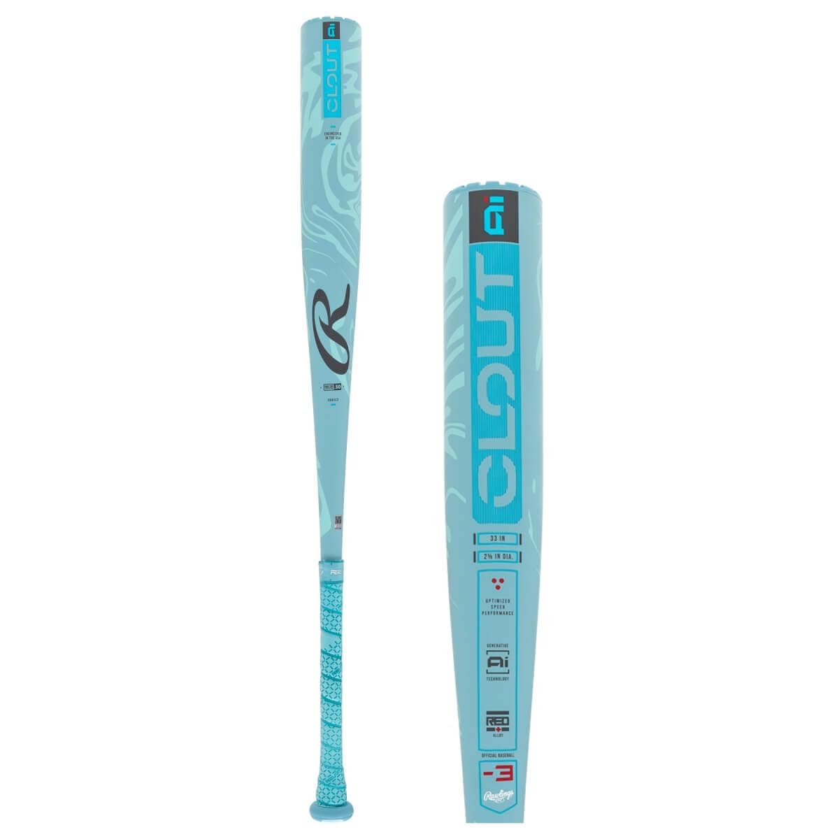 Rawlings Clout AI BBCOR Bat, 33.5 in, -3 Drop