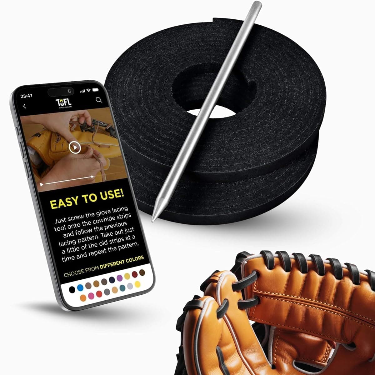 TOFL Glove Lace Repair Kit, Two 72-Inch Laces