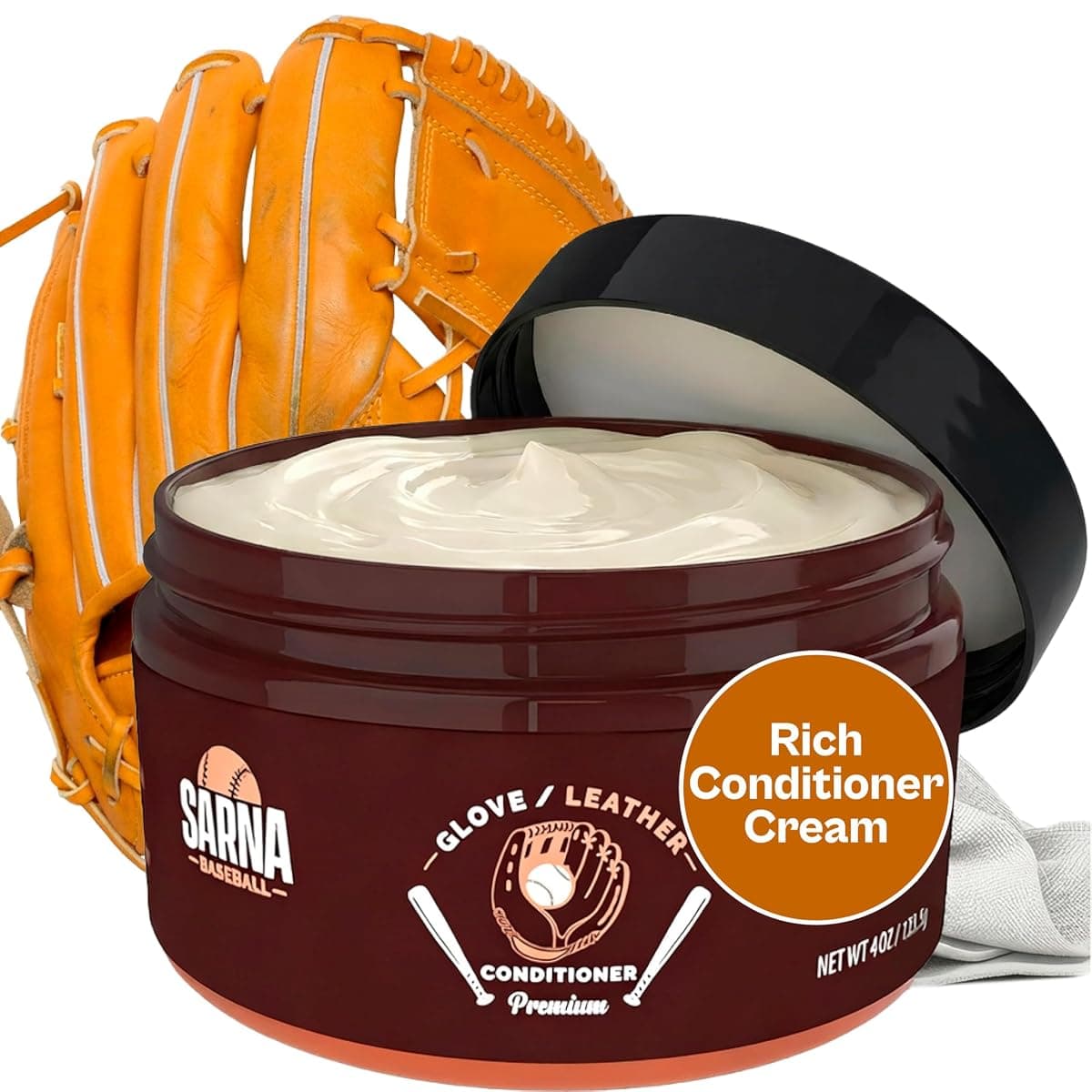 Sarna Baseball Glove Conditioner Cream, 4 oz