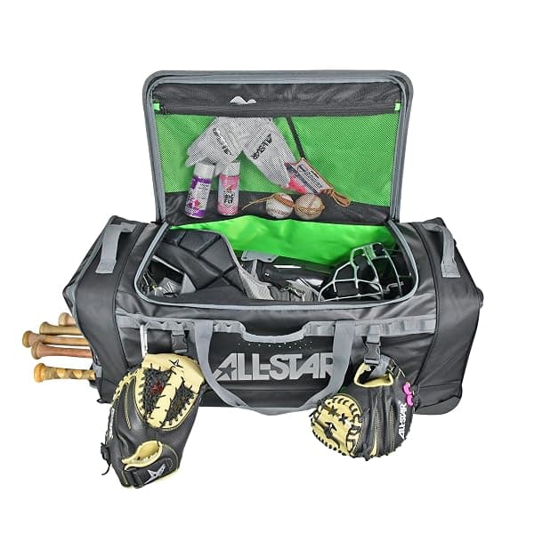 All-Star S7 Elite Wheeled Catcher's Bag, Black — view 2 of 4