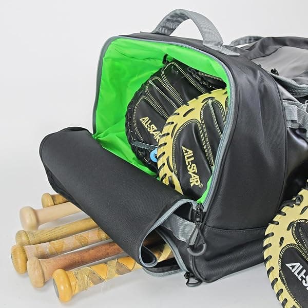 All-Star S7 Elite Wheeled Catcher's Bag, Black — view 4 of 4