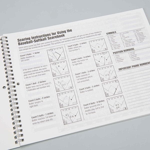 Champro Baseball Score Book, 28 Games, White — view 4 of 4