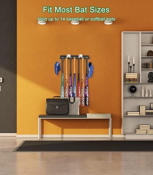 QBA Wall-Mount Bat Rack, Holds 14 Bats — view 2 of 4
