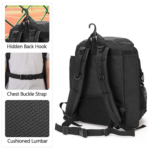 Dsleaf Baseball Backpack, 2 Bat Sleeves — view 4 of 4