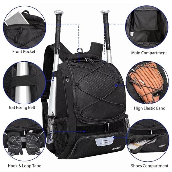 Dafisky Baseball Backpack, Shoe Compartment — view 4 of 4