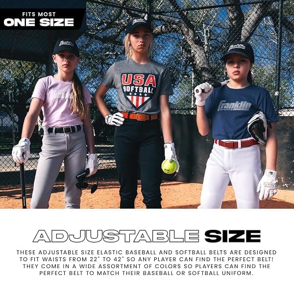 Franklin Sports Elastic Baseball Belt, 22-42 in — view 3 of 4