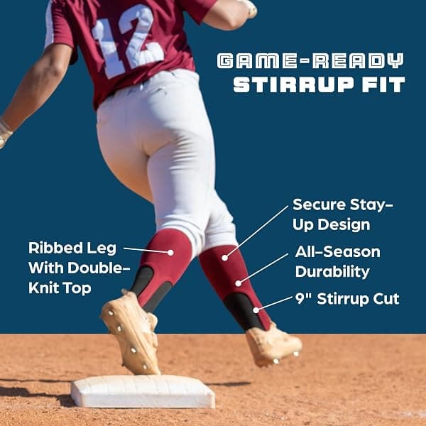 TCK Solid 9-Inch Baseball Stirrups, Large Black — view 4 of 4