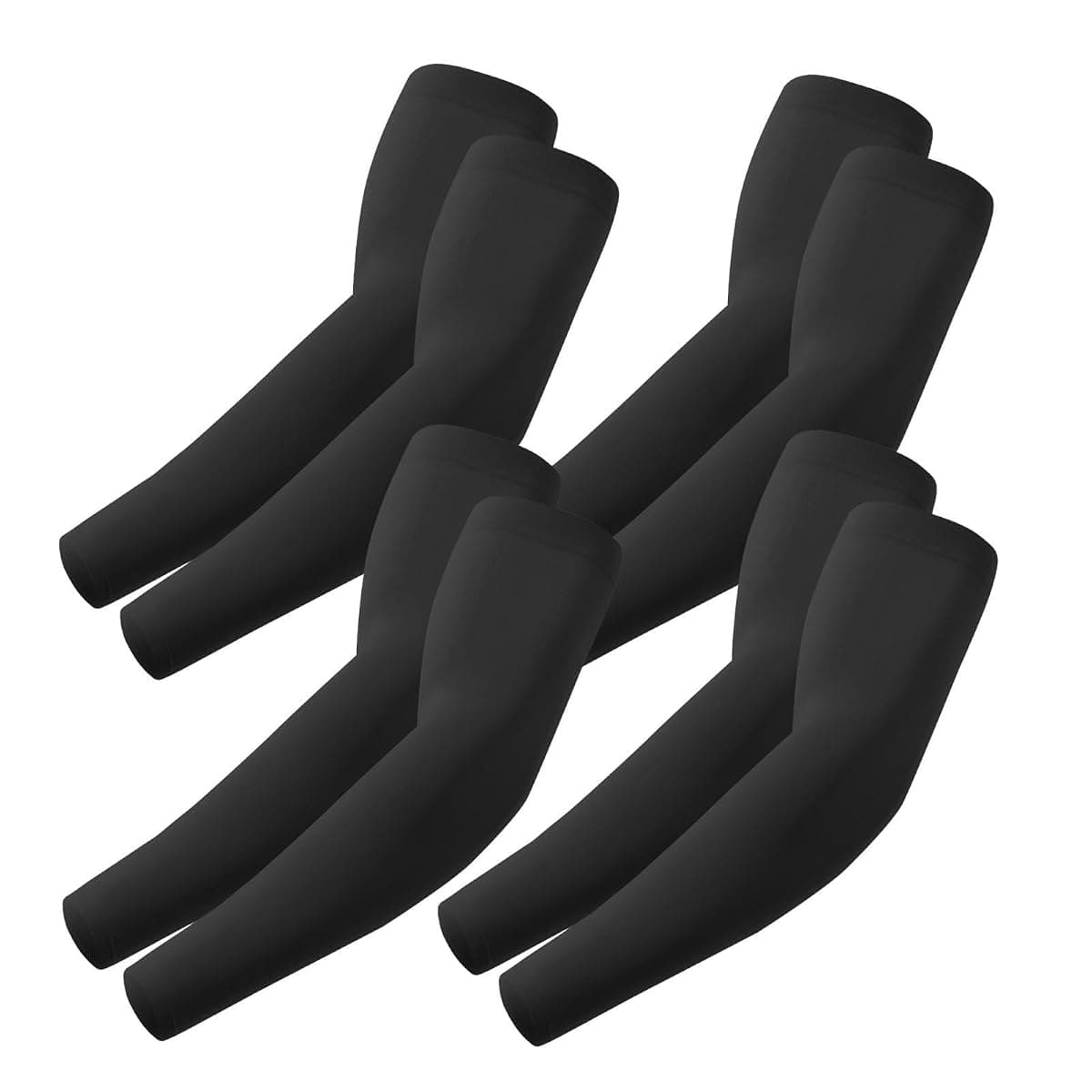 Roxun Cooling Arm Sleeves, Black 4-Pack, One Size