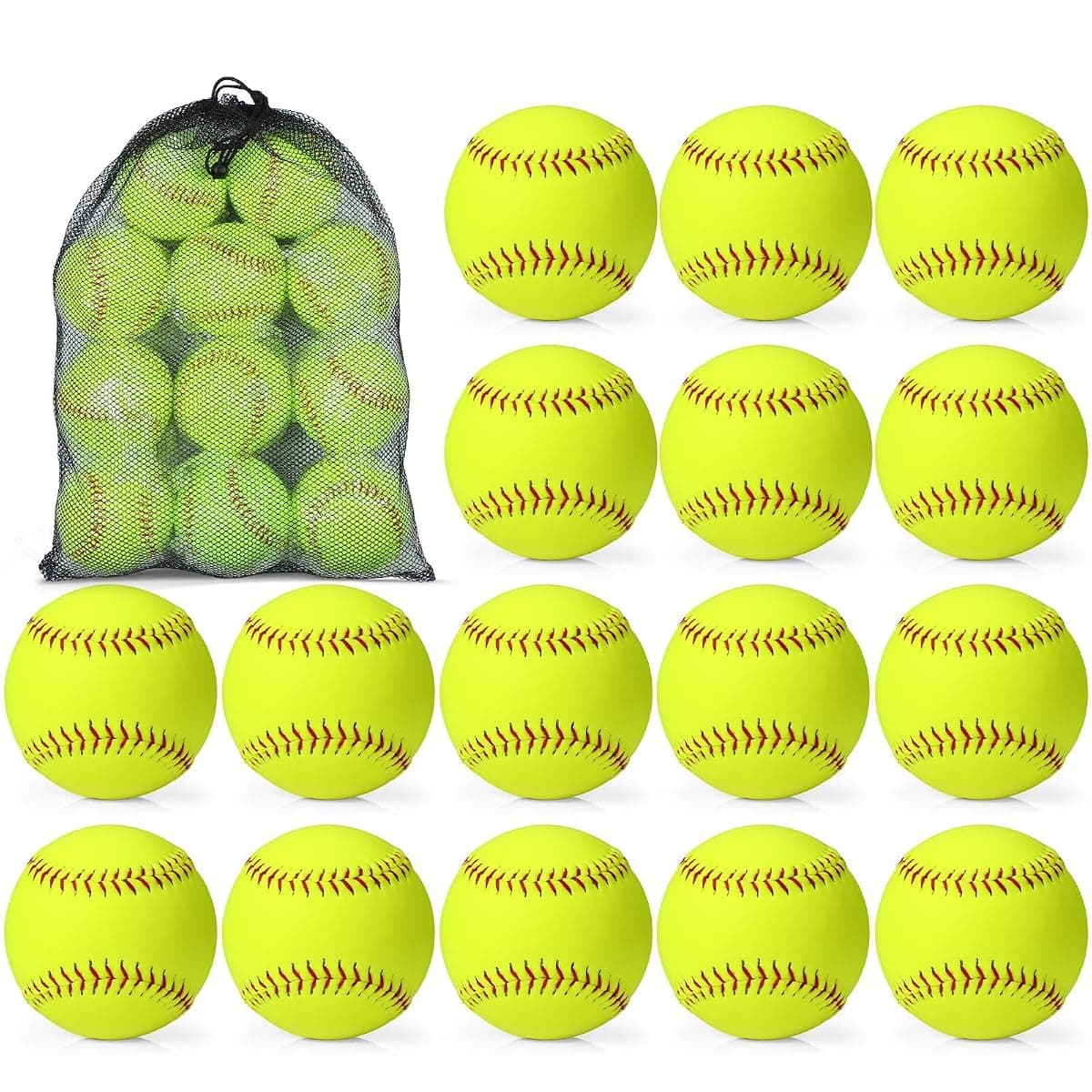 Lewtemi 12-Inch Practice Softballs, 18-Pack, Yellow