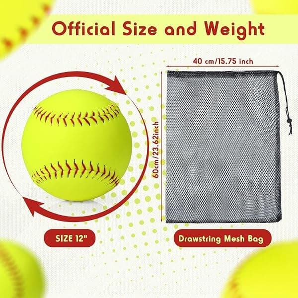 Lewtemi 12-Inch Practice Softballs, 18-Pack, Yellow — view 2 of 4