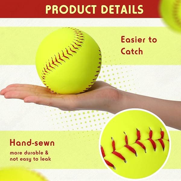 Lewtemi 12-Inch Practice Softballs, 18-Pack, Yellow — view 4 of 4