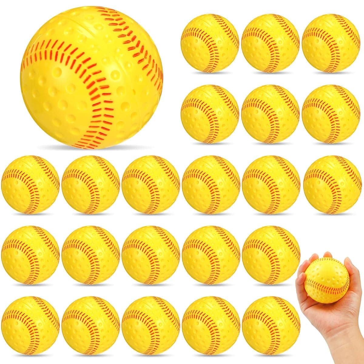 Halloscume Dimpled Baseballs, 9-Inch, 24-Pack