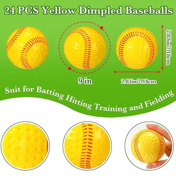 Halloscume Dimpled Baseballs, 9-Inch, 24-Pack — view 2 of 4