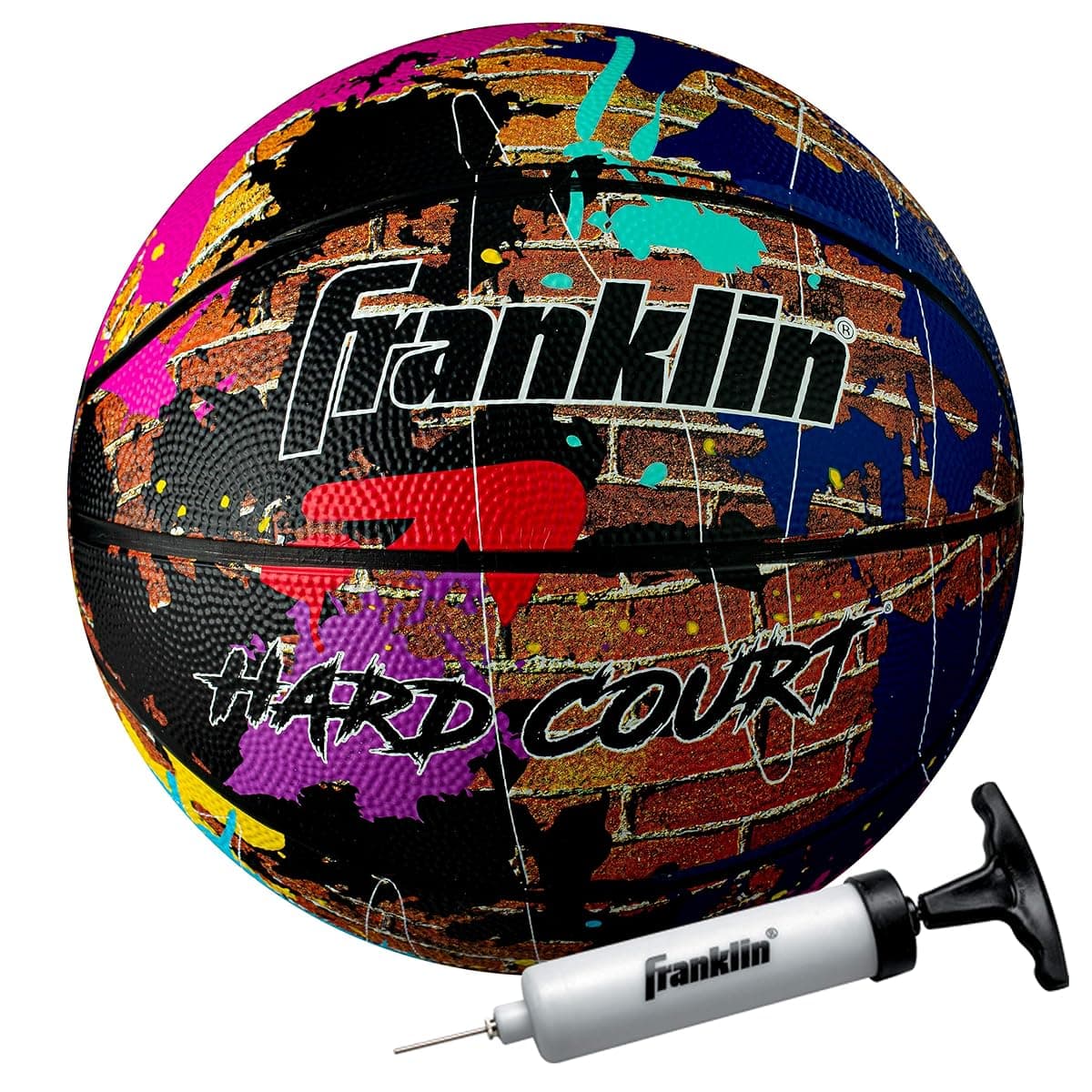 Franklin Sports Hard Court Rubber Basketball, 29.5 in
