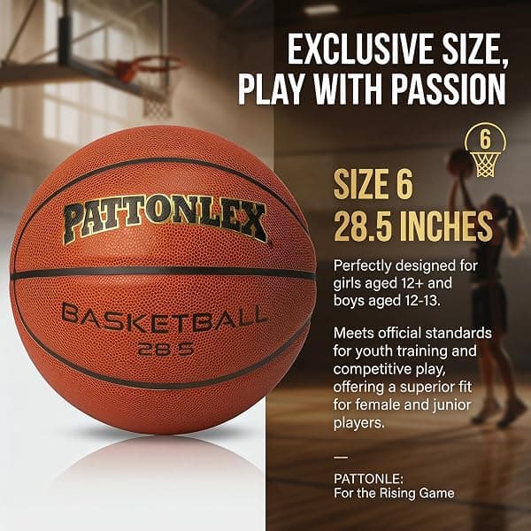 Pattonlex Indoor/Outdoor Basketball, Size 6, Brown — view 3 of 4