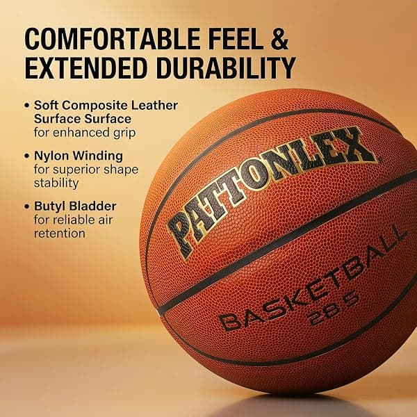 Pattonlex Indoor/Outdoor Basketball, Size 6, Brown — view 4 of 4