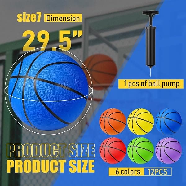 Jerify Rubber Basketball 12-Pack, Size 7, 29.5 in — view 2 of 4