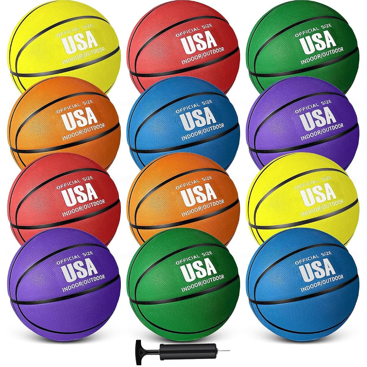 Libima Rubber Basketball 12-Pack, Size 5, 27.5 in
