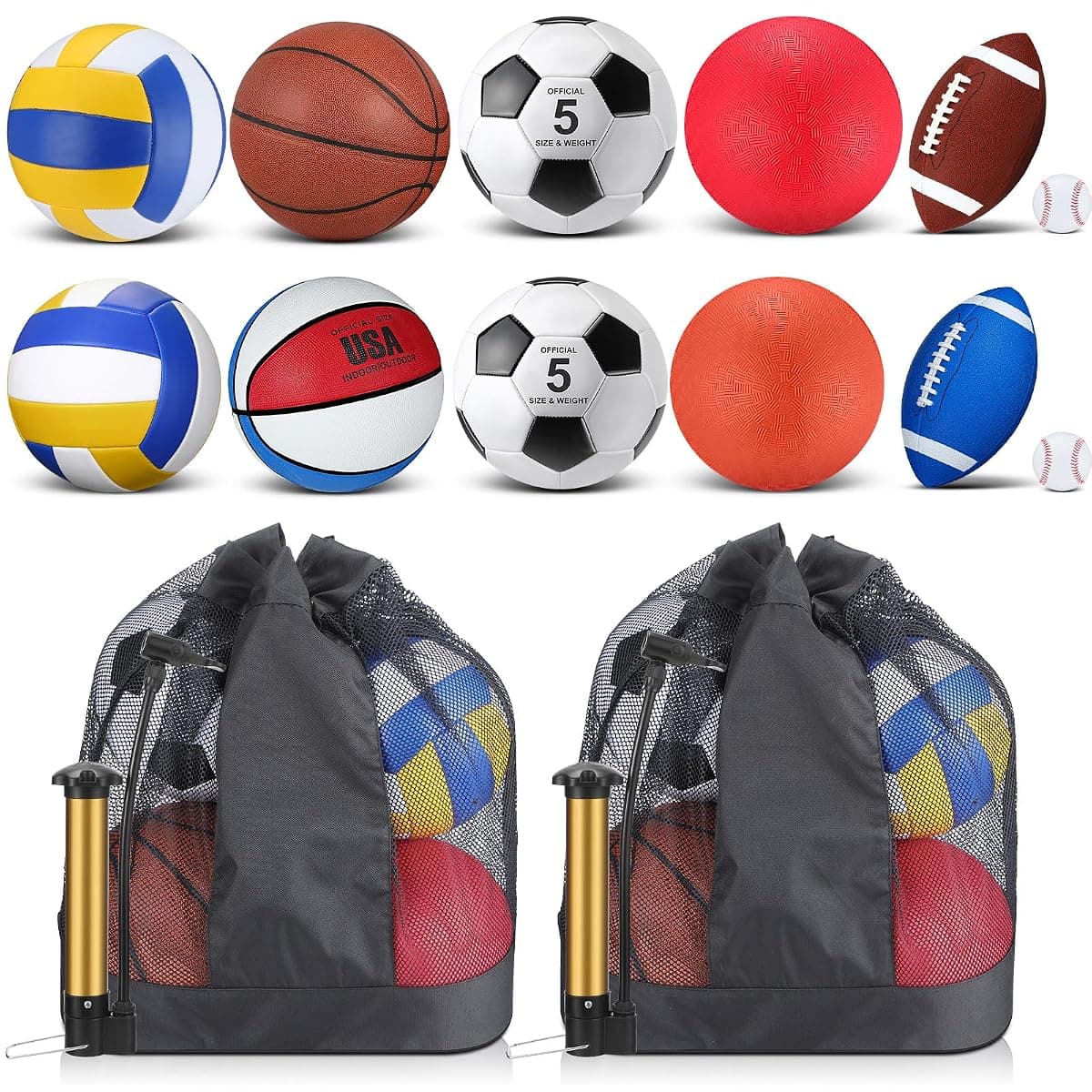 Deekin 12-Piece Assorted Sports Ball Set