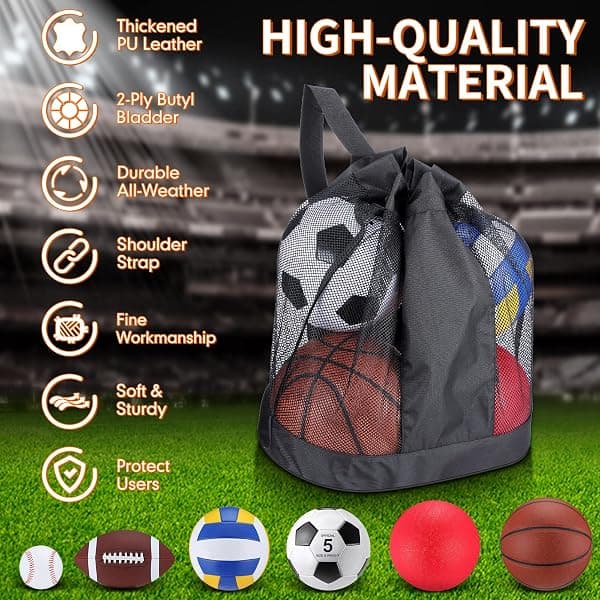 Leyndo 18-Piece Sports Ball Bulk Set, Brown — view 3 of 4