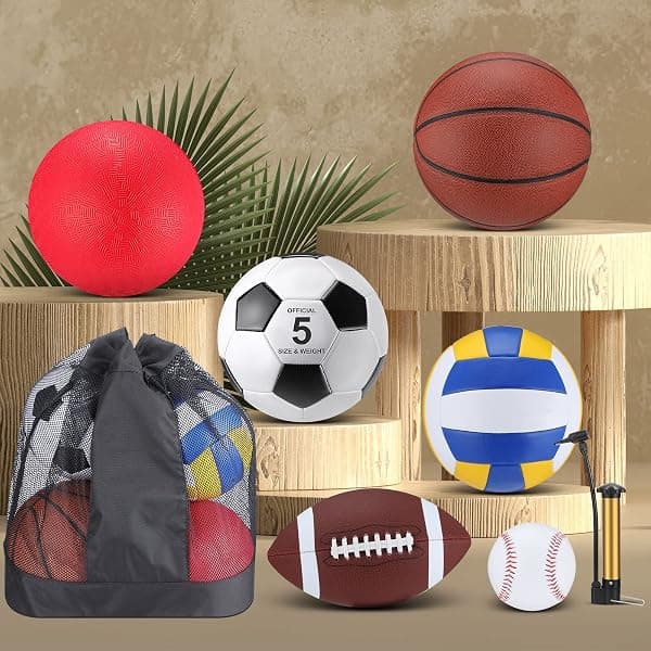 Leyndo 18-Piece Sports Ball Bulk Set, Brown — view 4 of 4