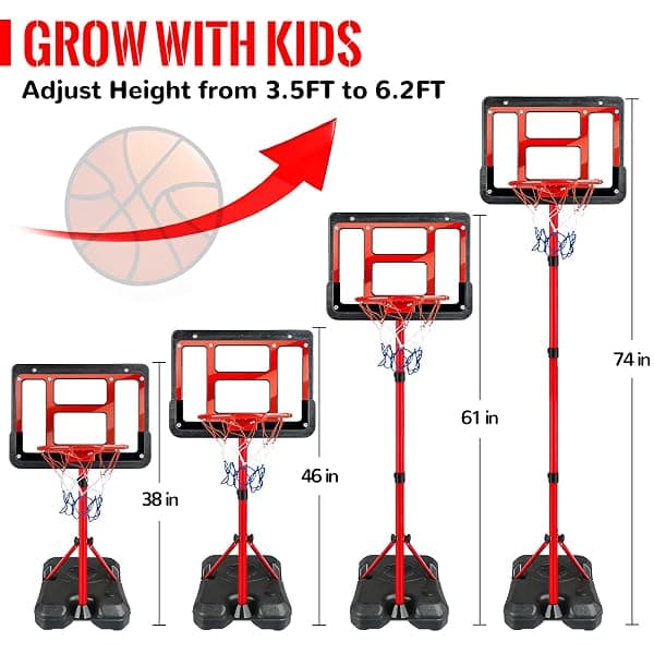 Gmaophy Kids Basketball Hoop, 3.5 to 6.2 ft — view 4 of 4