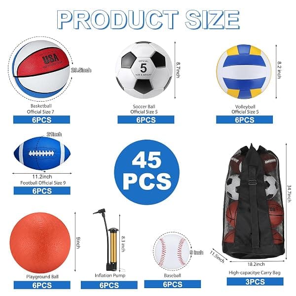Liliful 36-Piece Bulk Sports Ball Set — view 2 of 4