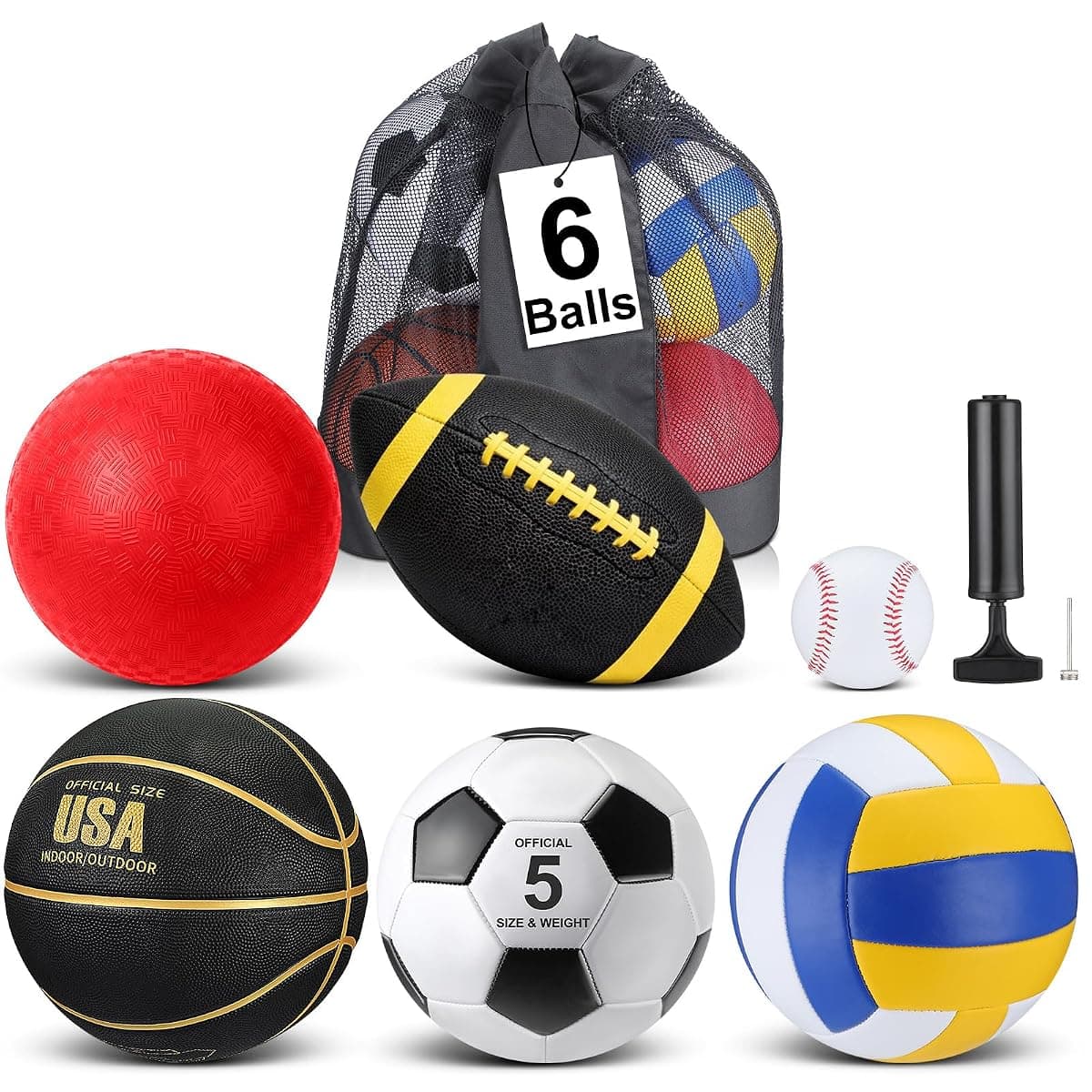 Libima 6-Piece Multi-Sport Ball Set