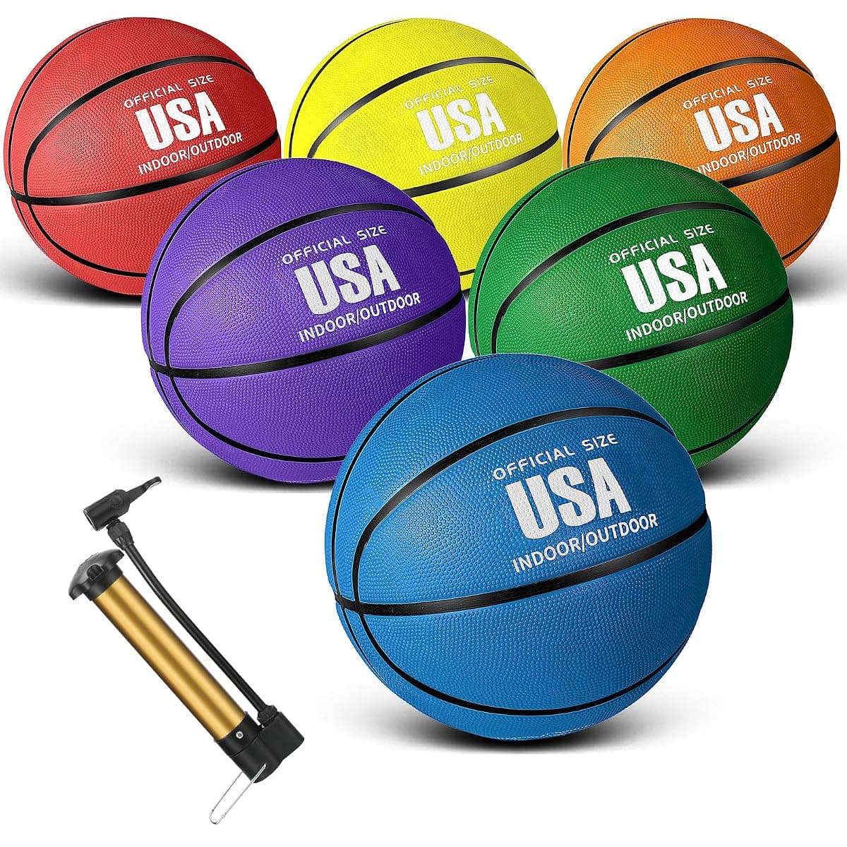 Jenaai Rubber Basketball 6-Pack, Size 6
