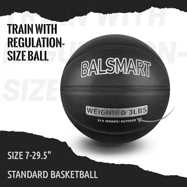 Balsmart Weighted Basketball, 3 lb, Size 7, Black — view 3 of 4