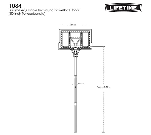 Lifetime 1084 In-Ground Hoop, 50 in. Fusion Backboard — view 3 of 4