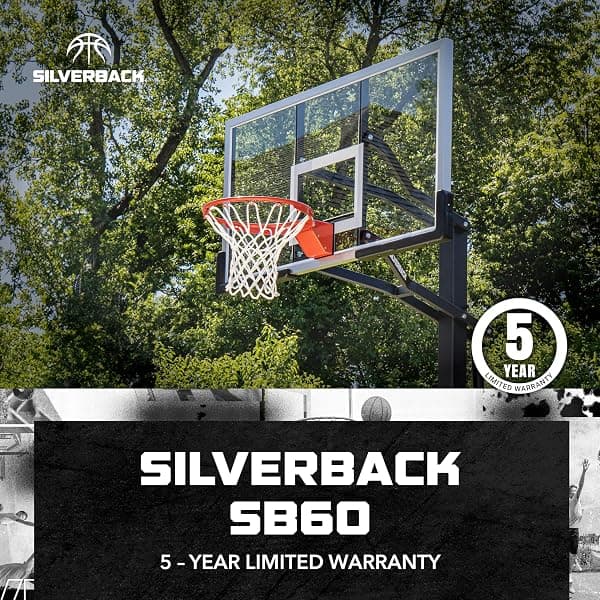 Silverback SB60 60 in. Tempered Glass In-Ground Hoop — view 2 of 4