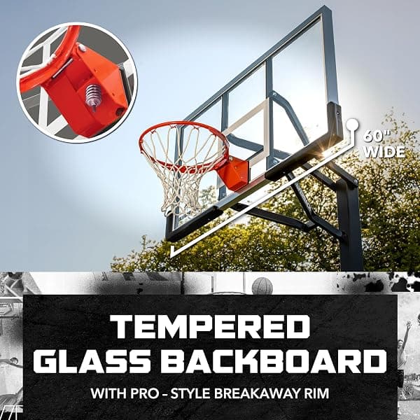 Silverback SB60 60 in. Tempered Glass In-Ground Hoop — view 4 of 4