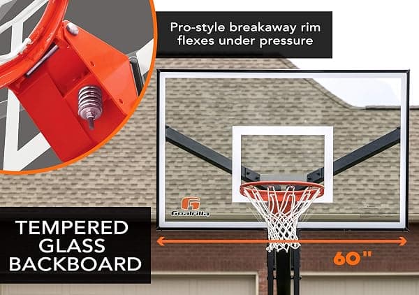 Goalrilla FT60 In-Ground Hoop, 60 in. Glass Board — view 4 of 4