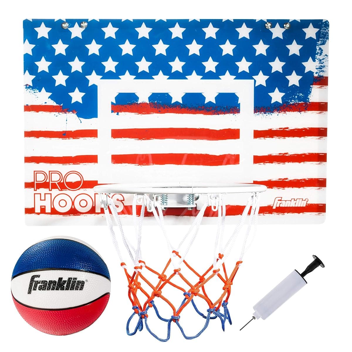 Franklin Sports Pro Hoops Mini Hoop, Red White Blue