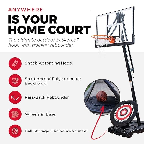 IE Sports Portable Hoop, 54 in. Polycarbonate Board — view 3 of 4