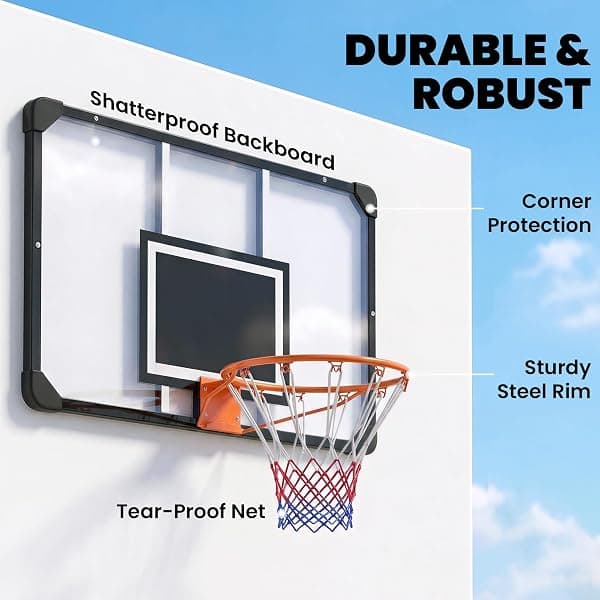 Soozier Wall-Mount Hoop, 44.5 in. Shatterproof Board — view 4 of 4