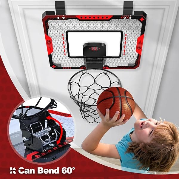 GMAOPHY Over-the-Door Mini Hoop with Scoreboard, Red — view 3 of 4