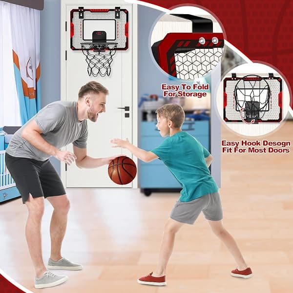 GMAOPHY Over-the-Door Mini Hoop with Scoreboard, Red — view 4 of 4
