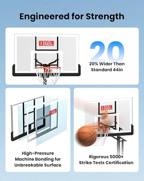 IGL In-Ground Hoop, 52 in. Board, 7.5-10 ft. Adjust — view 2 of 4