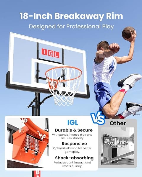 IGL In-Ground Hoop, 52 in. Board, 7.5-10 ft. Adjust — view 3 of 4