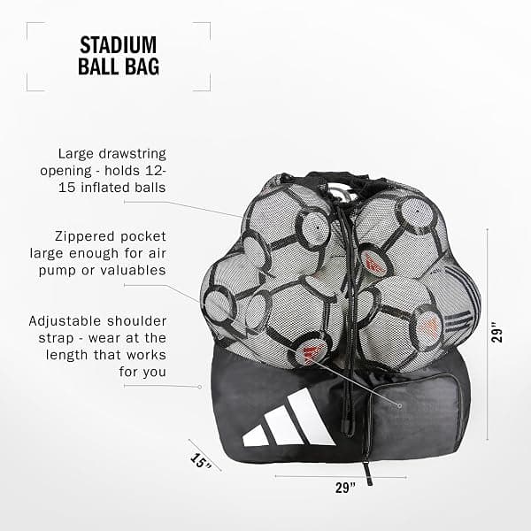 adidas Stadium Mesh Ball Bag, 12-15 Balls — view 2 of 4