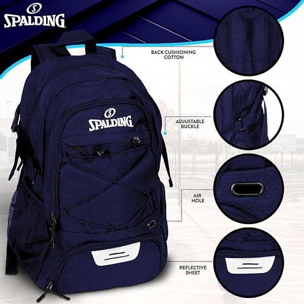 Spalding Basketball Backpack, 30L Navy — view 2 of 4