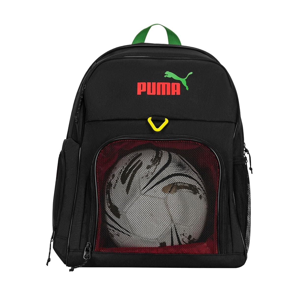 PUMA Pitch Ball Backpack, Black/Red/Green