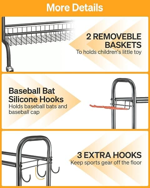 EXTCCT 4-Tier Rolling Basketball Rack — view 3 of 4