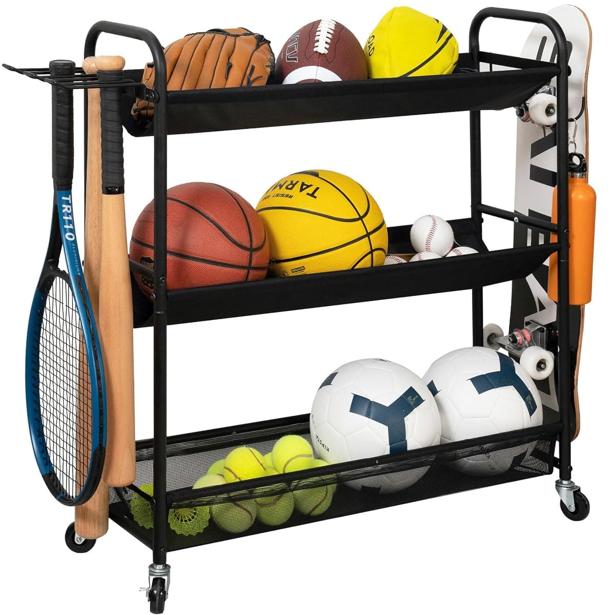 Storage Maniac 3-Tier Rolling Ball Rack
