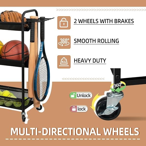 Storage Maniac 3-Tier Rolling Ball Rack — view 3 of 4