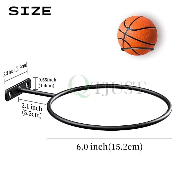 QTJUST Wall-Mount Ball Holders, 4-Pack — view 2 of 4