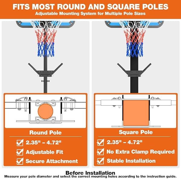 SPOYNAL Basketball Backstop Net, 10 x 8 ft — view 3 of 4
