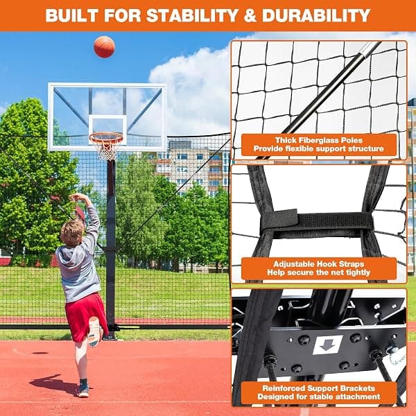 SPOYNAL Basketball Backstop Net, 10 x 8 ft — view 4 of 4